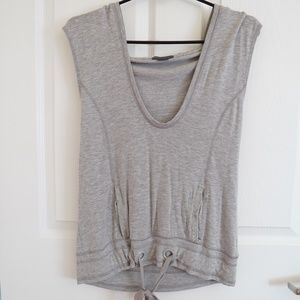 A|X Heathered Gray Hooded Sleeveless Athletic Top Small